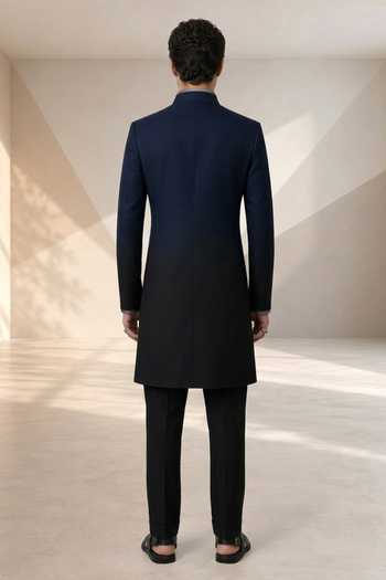 Bubber Couture Vardhaman Ombre Raw Silk Sherwani Set 
