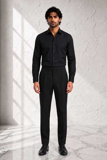 Buy Bubber Couture Black Silk, Cotton Viggo Pant Online at Aza Fashions Buy_Bubber Couture_Black Silk, Cotton Viggo Pant _Online_at_Aza_Fashions
