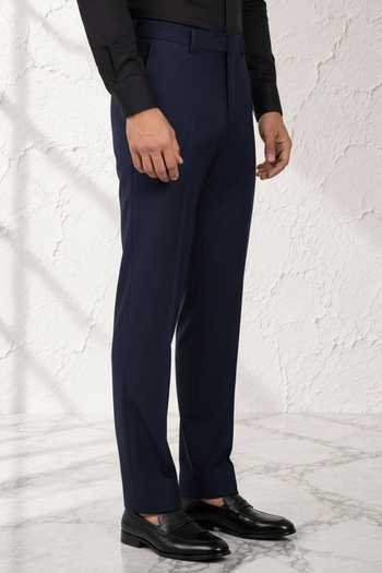 Buy Bubber Couture Blue Rayon Antoine Solid Pant Online at Aza Fashions Buy_Bubber Couture_Blue Rayon Antoine Solid Pant _Online_at_Aza_Fashions