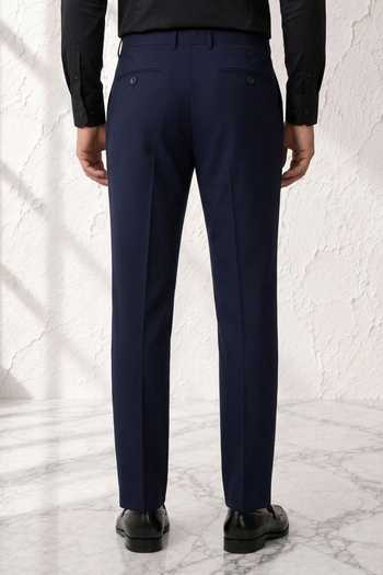 Shop Bubber Couture Blue Rayon Antoine Solid Pant Online at Aza Fashions Shop_Bubber Couture_Blue Rayon Antoine Solid Pant _Online_at_Aza_Fashions