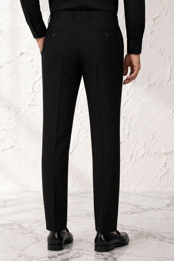 Bubber Couture Black Rayon, Terrycloth Xavian Tailored Pant Online at Aza Fashions Bubber Couture_Black Rayon, Terrycloth Xavian Tailored Pant _Online_at_Aza_Fashions