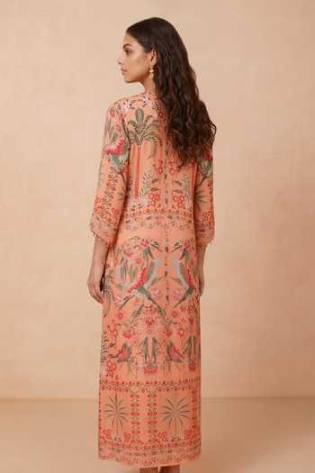 Shetab Kazmi Chinoiserie Printed Kaftan