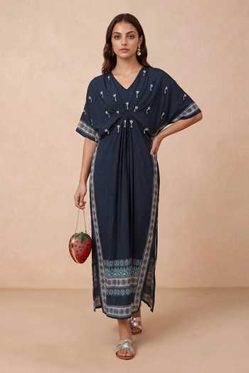 Shetab Kazmi Gathered Embroidered Kaftan