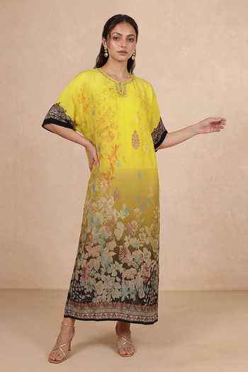 Shetab Kazmi Floral Print Kaftan