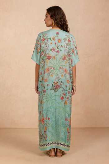 Shetab Kazmi Botanical Print Kaftan