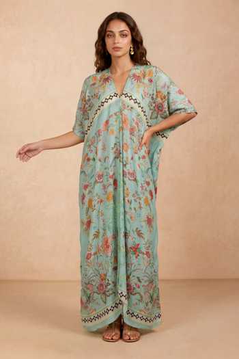 Shetab Kazmi Botanical Print Kaftan