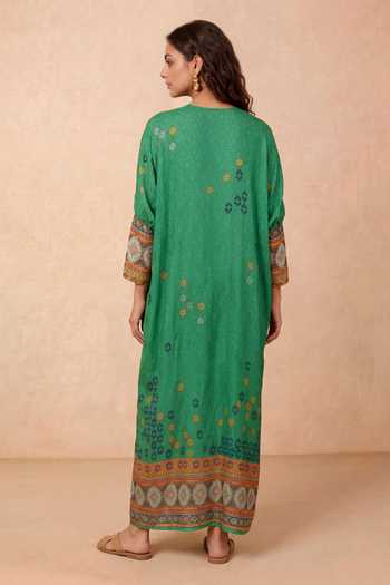 Shetab Kazmi Geometric Print Kaftan