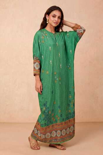 Shetab Kazmi Geometric Print Kaftan