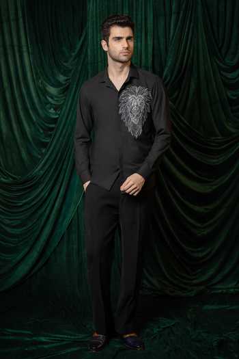 Buy_Hilo Design_Black Sable Embroidered Shirt _Online_at_Aza_Fashions