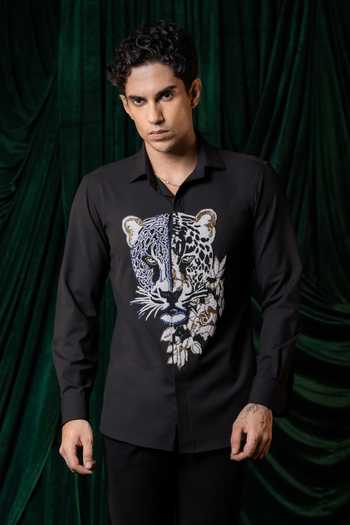Hilo Design Strix Black Embroidered Shirt 