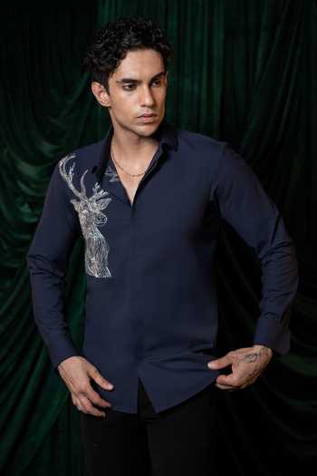 Hilo Design Stag Embroidered Shirt 