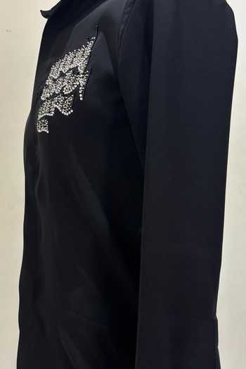 Hilo Design_Black Resonance Embroidered Shirt _Online_at_Aza_Fashions