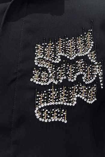 Buy_Hilo Design_Black Resonance Embroidered Shirt _Online_at_Aza_Fashions