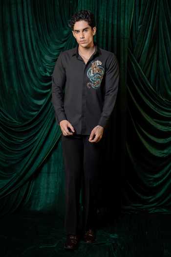 Buy Hilo Design Black Regal Embroidered Shirt Online at Aza Fashions Buy_Hilo Design_Black Regal Embroidered Shirt _Online_at_Aza_Fashions