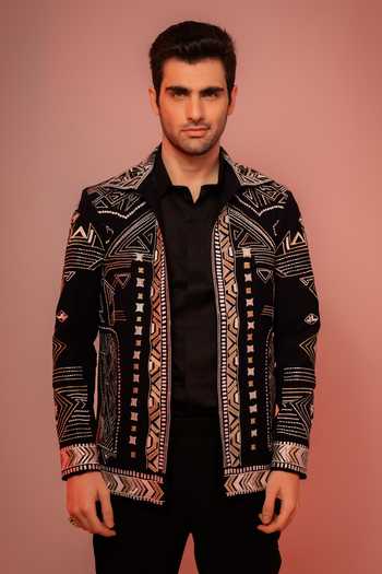 Hilo Design Alaric Thread Embroidered Shacket 