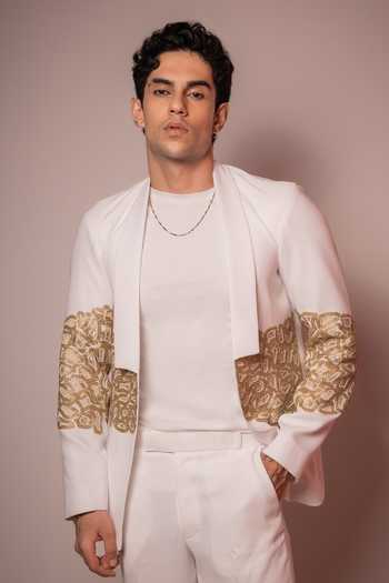 Hilo Design Ivory Loom Embroidered Blazer