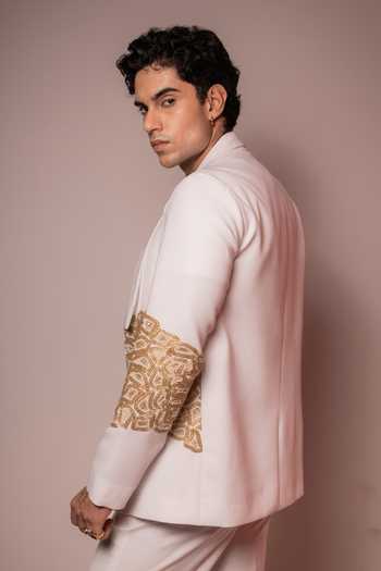 Hilo Design Ivory Loom Embroidered Blazer