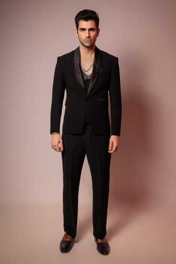 Hilo Design Shadow Luxe Embroidered Blazer