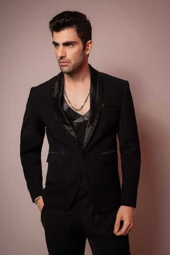 Hilo Design Shadow Luxe Embroidered Blazer