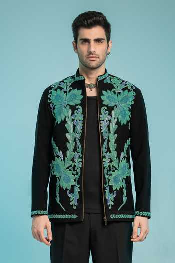 Shop Hilo Design Black Aegean Embroidered Shacket Online at Aza Fashions Shop_Hilo Design_Black Aegean Embroidered Shacket _Online_at_Aza_Fashions