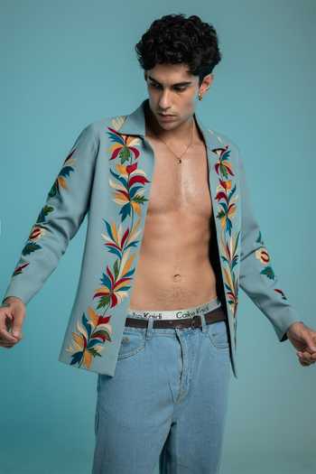 Buy Hilo Design Sky Blue Halcyon Thread Embroidered Shacket Online at Aza Fashions Buy_Hilo Design_Sky Blue Halcyon Thread Embroidered Shacket _Online_at_Aza_Fashions