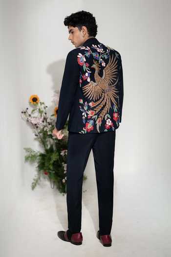 Hilo Design Phoenix Navy Embroidered Shacket