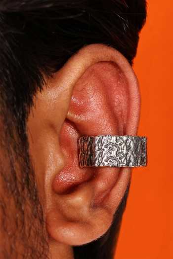 Buy Arvino Silver Plated Rugged Texture Ear Cuff - Single Pc Online at Aza Fashions Buy_Arvino_Silver Plated Rugged Texture Ear Cuff - Single Pc _Online_at_Aza_Fashions