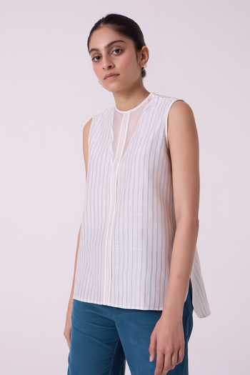 The Summer House Sora Striped Handwoven Top 