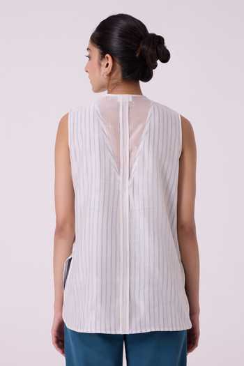 The Summer House Sora Striped Handwoven Top 