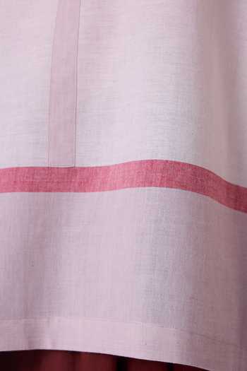 Buy_The Summer House_White Cotton Round Neck Kaze Ecru Colourblocked Handwoven Tent Top 