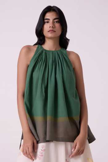 The Summer House Margo Colourblocked Handwoven Top 