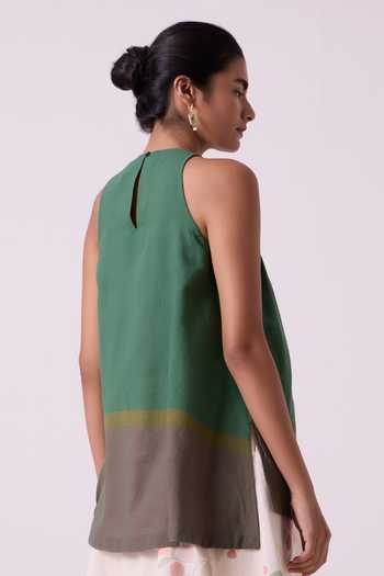 The Summer House Margo Colourblocked Handwoven Top 