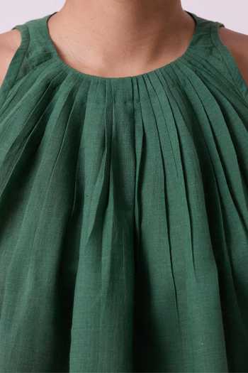 Buy The Summer House Green Cotton Halter Neck Margo Colourblocked Handwoven Top Buy_The Summer House_Green Cotton Halter Neck Margo Colourblocked Handwoven Top