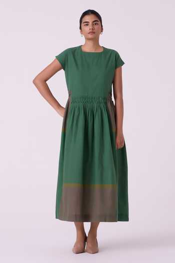 The Summer House Mori Colourblocked Handwoven Midi Dress 