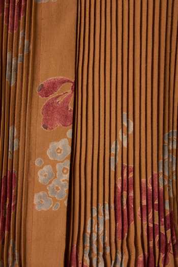Buy The Summer House Brown Cotton Collared Neck Minerva Floral Hand Printed Midi Dress Buy_The Summer House_Brown Cotton Collared Neck Minerva Floral Hand Printed Midi Dress