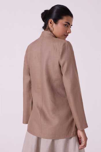 The Summer House Darcy Brown Linen Jacket 