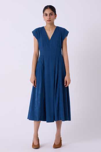 The Summer House Lada Blue Needlecord Dress 