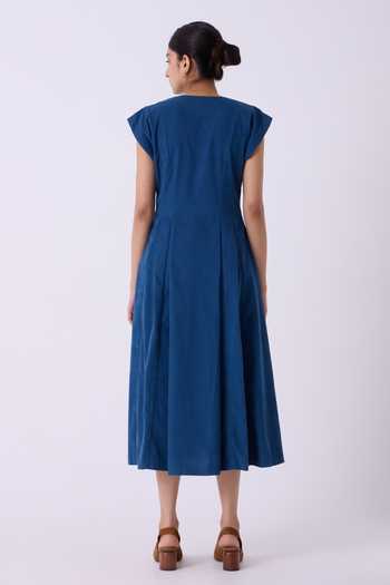 The Summer House Lada Blue Needlecord Dress 