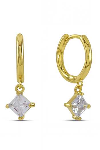 Arvino Zircon Drop Huggies Earrings 