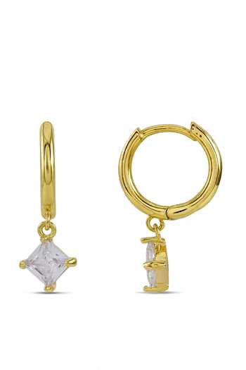 Arvino Zircon Drop Huggies Earrings 