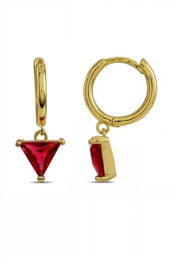 Arvino Crimson Drop Huggies Earrings 
