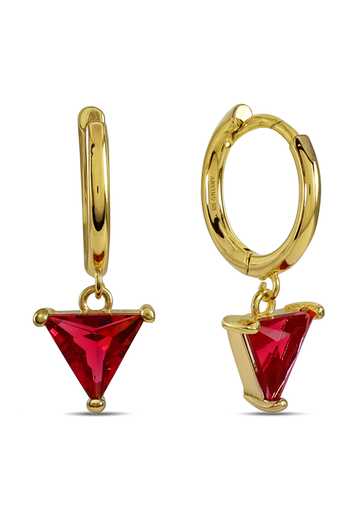 Arvino Crimson Drop Huggies Earrings 