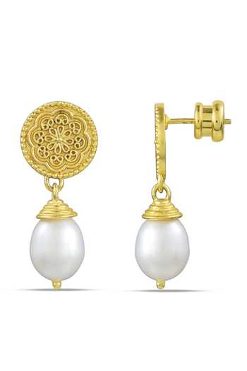 Arvino Filigree Pearl Earrings 
