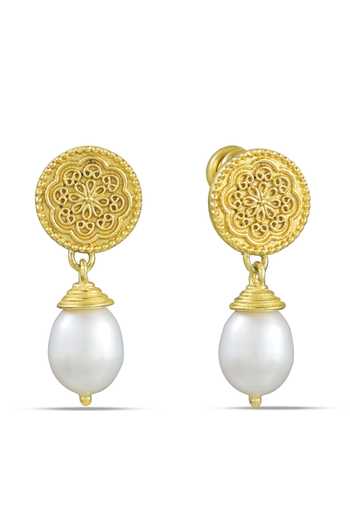 Arvino Filigree Pearl Earrings 