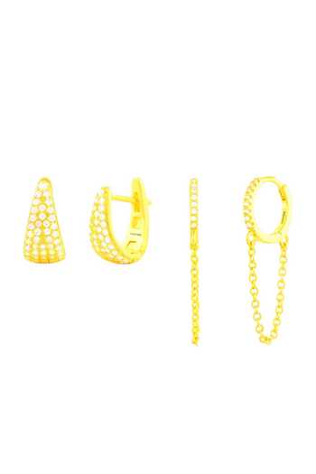 Arvino Stellar Sparkle Stack Earrings - Set of 2 