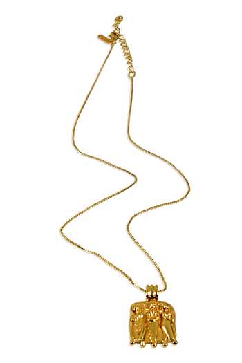Arvino Gold Plated Tridev Totem Pendant Necklace Online at Aza Fashions Arvino_Gold Plated Tridev Totem Pendant Necklace _Online_at_Aza_Fashions