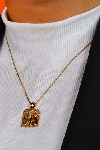 Buy Arvino Gold Plated Tridev Totem Pendant Necklace Online at Aza Fashions Buy_Arvino_Gold Plated Tridev Totem Pendant Necklace _Online_at_Aza_Fashions
