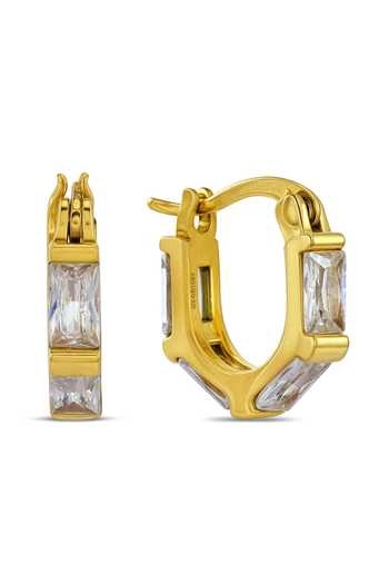 Arvino Ice Block Hoop Earrings 