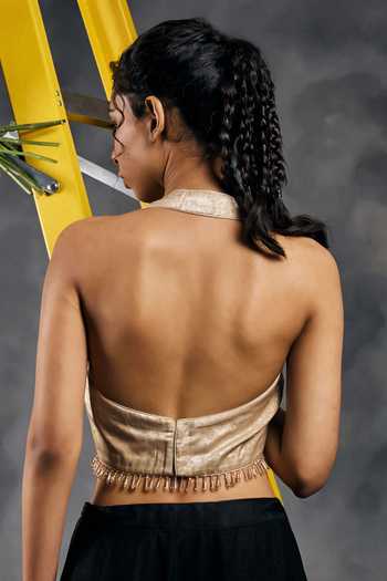 Vandana Sethi Velvet Halter Blouse
