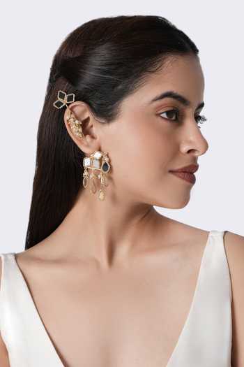 Vaidaan Pari Mirror Drop Earrings 
